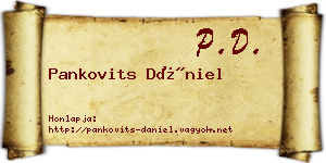 Pankovits Dániel névjegykártya
